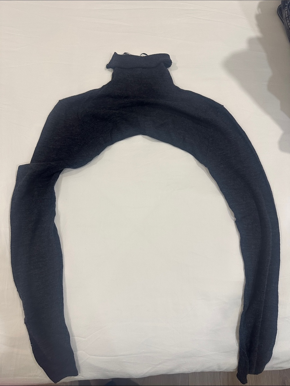 Black Turtleneck Bolero Shrug Sweater - Women with thumbholes